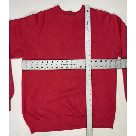 VINTAGE Jerzees Blank Crewneck Sweatshirt Men Small Red USA 90s - Picture 4 of 4
